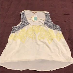 Skies Are Blue Sleeveless Embroidered Top